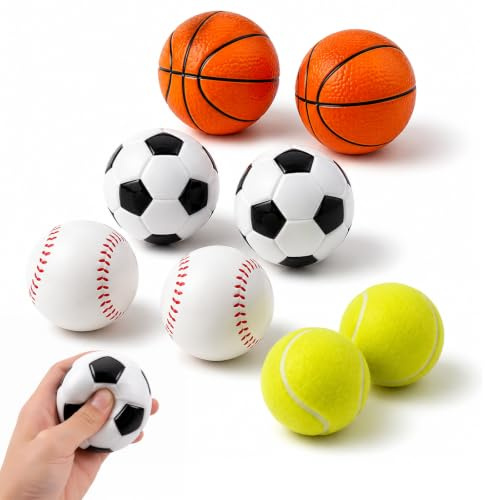Wexrinqa 8 Soft Mini Sports Balls with Foam Design Indoor Party Game Set