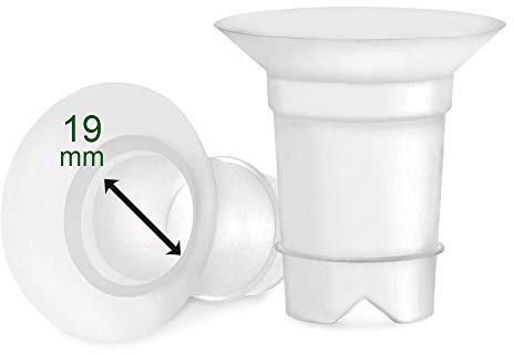 19mm Maymom Flange Inserts (Long) Compatible with Freemie 25mm Flanges; Compatible with 24mm Medela PersonalFit Flange, Spectra 24mm Flange, Willow Willow Go 24 mm Cup, 2pc/pk