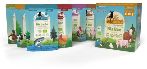 catz finefood Bio Katzenfutter MIX Paket - 6 x 85 g - Nassfutter für Katzen - N° 513, 511, 509, 507, 505 & 503 Ohne Getreide & zugesetzten Zucker (0,51kg)