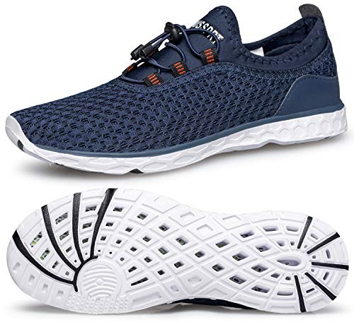 DOUSSPRT Men's Water Shoes Quick Drying Sports Aqua Shoes Blue Size 8