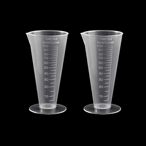 Uotyle Plastic Graduated Cups Kitchen Laboratory Plastic Measurement Beaker Measuring Cup 100ml,2 Pcs