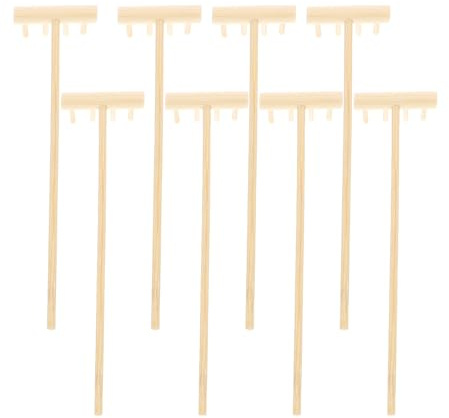 HEALLILY 8 Piezas Mini bambú rastrillo de Madera Zen rastrillo de jardín Feng Shui decoración Micro Dollhouse Adornos Zen jardín Accesorio