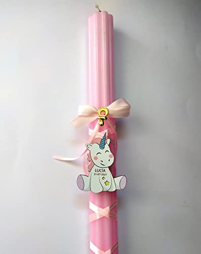 7laser Vela de bautizo niña PERSONALIZADA con NOMBRE y FECHA