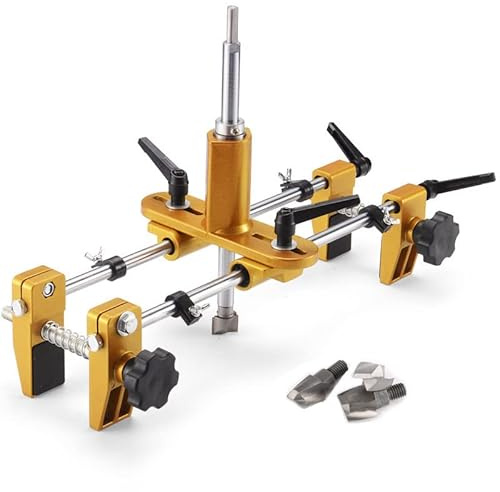 Door Lock Hole Opener Kit Lock Mortiser for Wooden Doors Lock Installation/Change Mortising Machine Mortise Jig with 3 Drill Bits