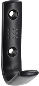 SIRO Kleiderhaken Uetze, Modern, Druckguss schwarz matt pulverbeschichtet, 70 mm x 46 mm x 18 mm, LA 32 mm, 1607/PB12