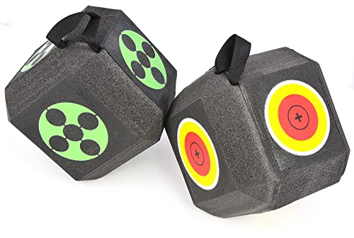SHARROW Dianas para Flecha de Tiro con Arco Objetivo Dados Flecha 3D Cubo de Objetivo Autocuración Espuma XPE 23cm para Todos los Tipos de Flechas Práctica de Tiro y Apuntado (Verde)