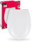 aquaSu® Basic, WC-Sitz in Weiß, Thermoplast Toilettendeckel mit Absenkautomatik, Belastbar bis 200 kg, Standard O-Form, Take-Off, Schnellbefestigung, 409131