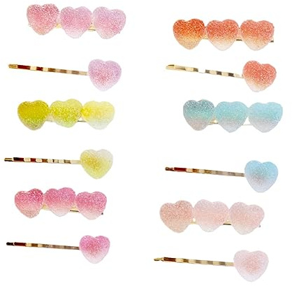 12 Pièces Barrettes De Cheveux Bling Pinces à Cheveux Pour Femmes Épingle à Cheveux Bling Clip D'ornement De Cheveux Gommes à Cheveux Des Bonbons Pince à Cheveux Fille