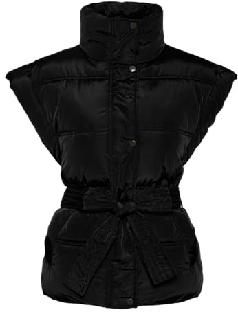 PIECES Veste Pcnoora Gilet matelassé, Noir, S Femme