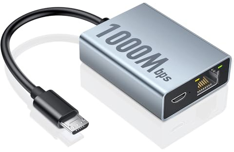 ZEXMTE Adattatore Ethernet 1000 per Fire TV Stick, adattatore da micro USB a RJ45 Gigabit Ethernet compatibile con Fire TV Stick 4K/4K Max, Chromecast Ultra