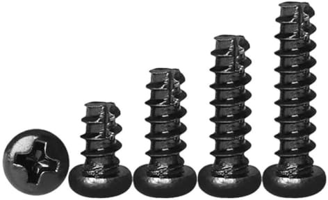 Tornillo de madera autorroscante con cabeza redonda empotrada en cruz, M2, M2,3, M2,6, M3, M4, M5, Phillips de corte trasero, acero chapado en Zinc negro, 50 Uds., 50 pcs, M4x20mm