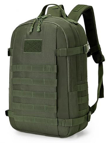 Explokit Mochila Táctica Pequeña de 15L 25L Bolsa Militar Molle, Mochila Escolar para Campamento, Senderismo, Ciclismo y Trekking Ejército Verde