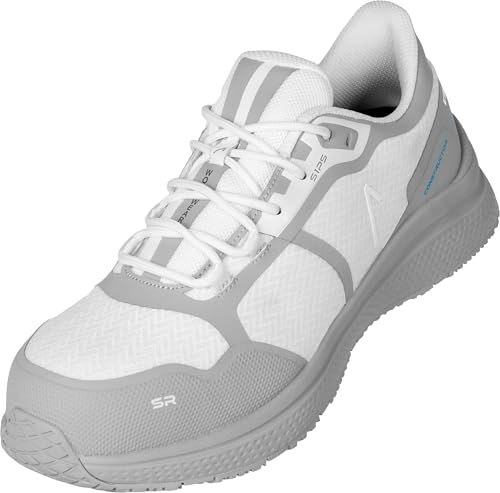 ACE Constructor S1-P Chaussures de Travail - légères, antidérapantes et Confortables - Chaussures de sécurité pour Femmes et Hommes - Blanc - 43