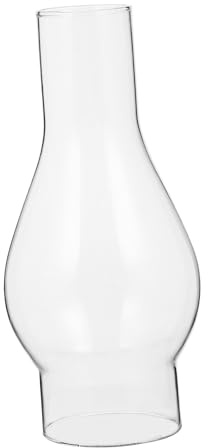 BAZEITFLOW Abat-jour Lampe à Pétrole en Verre Clair, Cheminée de Remplacement Incurvée, Coupe-vent, Ambiance Chaleureuse, pour Intérieur, 3.7cm 5.4cm