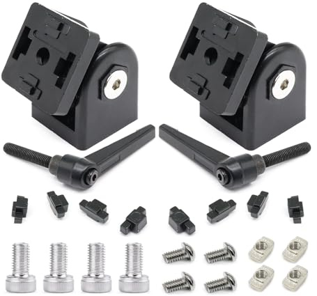 BLCCLOY 2 Sets Black 4040 Aluminum Extrusion Pivot Hinge Swivel Degree Angle Bracket with Handle for 40 Series 40/40 4080 V T Slot Extruded Aluminum Profile Hardware Connector