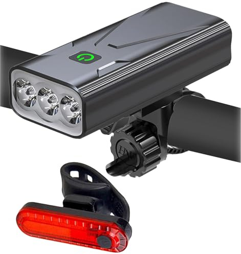 Bike Lights for Night Riding USB Bike Light Set, Bicycle Front Headlight and Back Taillight, 3/5 Light Modes,for Road Cycling