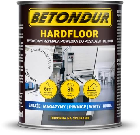 Betondur HARDFLOOR Betonfarbe 0,75L – Hellgrau – Bodenfarbe für Betonflächen Innen & Außen – Abriebfest, Wasserbasiert, Schnelltrocknend – Für Garage & Keller