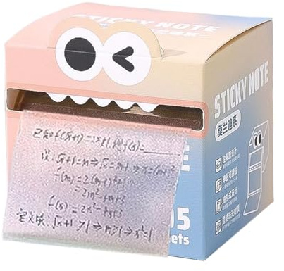 Sticky Notes, Clear Self-Adhesive Memo Pads, Pull-Out Colorful Notepad Roll with 105 Sheets for Highlights, School, Offices, Notebook, Home, Student Reminders and More