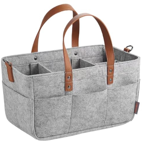 Skötbord organisatör, baby blöja caddy, bärbar blöja caddie organiserare vikbar barnkammare filt väska babykorg skötbord för blöjor grå