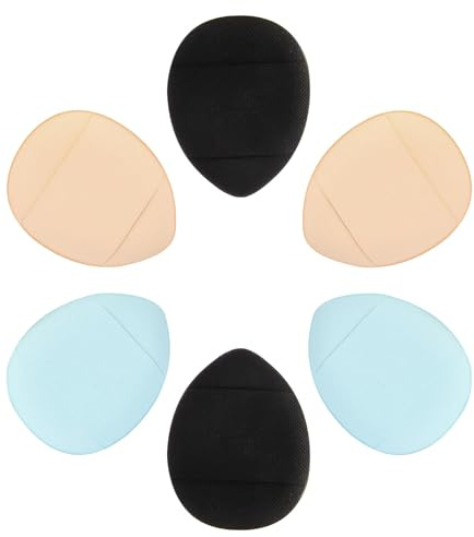 HEATSHAKING Borlas Cosméticas Mini para Base de Maquillaje y Polvos Sueltos Pack de 6 Unidades Multicolor Textura Fina y Esponjosa para Acabado Natural y Ahorro de Producto Ideales para