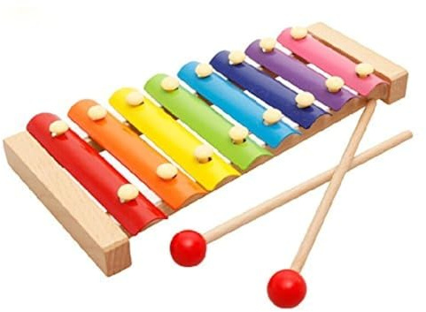 Xrten Jouet Musical Xylophone Knock Knock en Bois, Xylophone Jouets Knock Piano(8 Touches)
