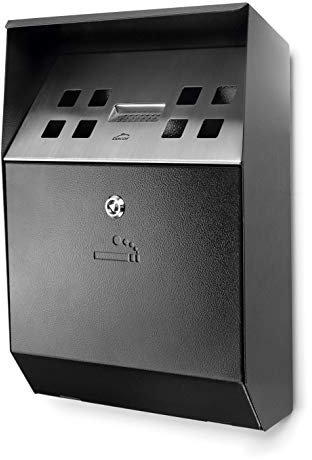 Lacor 63342 Aschenbecher Wand Black, Edelstahl 18/10