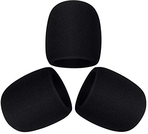 3 Piece Mic Cover Foam Microphone Windscreen for Blue Yeti, Yeti Pro Condenser Microphone(Size A, Black)