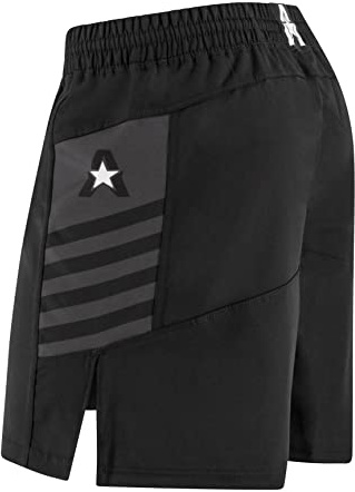 Anthem Athletics Reignite MMA Shorts - 7 Inseam MMA Men Shorts, Lightweight & Versatile for Brazilian Jiu Jitsu, Grappling, Wrestling, Elastic Waistband & Drawstring (Black & Grey, Large)