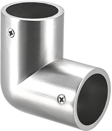 sourcing map Rail Elbow Fitting 90 Degree 2-Way Zinc Alloy Pipe Connector for 25mm/1 OD