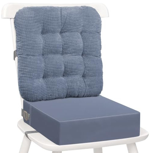 Sitzerhöhung Stuhl Kind – 2 Stücke Sitzkissen mit Sicherheits Schnalle fur Kinder Esstisch, Tragbare Reise Erhöhen Kissen für Stuhl, PU Wasserdicht Leicht zu reinigen Stuhl Sitzerhöhung Boostersitze