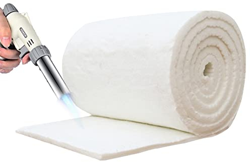 Manta de fibra de cerámica de silicato, manta aislante de fibra de cerámica, aislamiento ignífugo de 950-1400 °C, aislamiento de alta temperatura para hornos, estufas de leña, hornos de pizza, 10-40