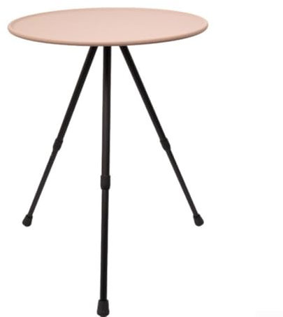 Zoegneer Kompakter, abnehmbarer Campingtisch mit zwei Höhenverstellungen, Campingtisch, zusammenklappbar, dreieckig, runder Tisch, Eckzubehör (Holz)