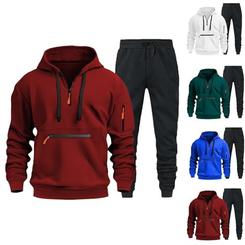 Chándal de hombre de invierno, chándal de gimnasia Streetwear Chándal deportivo de invierno bolsillos sudadera y pantalones fitness chándal de casa hombre Hip Hop Hoodie transpirable completo gimnasio