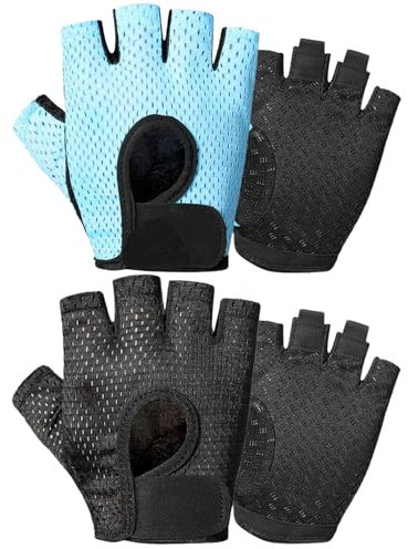 DKDDSSS 2 Paar Fitness Handschuhe, Gym Handschuhe für Damen und Herren, Atmungsaktive Handschuhe für Damen, Sporthandschuhe, für Gym Übung, Krafttraining, Bodybuilding