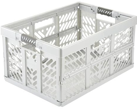 keeeper Ben Caja plegable profesional y resistente con asas suaves, 54 x 37 x 28 cm, 45 L, Plateado (Light Silver)