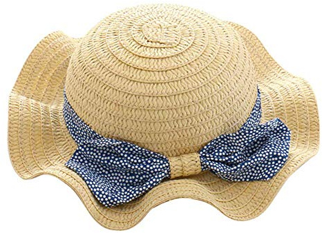 Aiyomimo Baby Mädchen Strohhut Kleinkind Sonnenhut mit Schleife Frühling Sommer Strand Hut