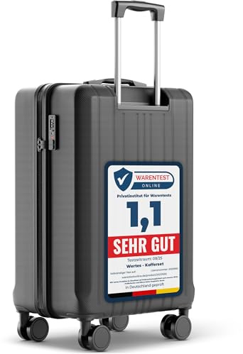 Wertes Koffer Mittel 67cm - 60L - TSA Schloss Hartschalen Koffer mit Doppelrollen, Reisekoffer & Trolleys, Reisekoffer mit Rollen