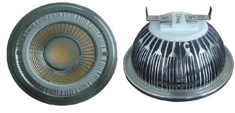 Fengyan Bombillas domésticas, Paquete de 4 focos LED COB AR111 G53/GU10 de 7 W CC, 12 V, Aluminio, ES111 Iluminación doméstica(Warm White,G53 7W)