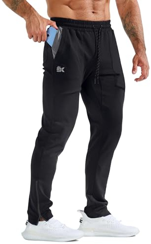 ZENWILL ZeroBols Pantalones Deportivos Hombre Gimnasio Cremallera Gym Jogger Pantalón Largo Running Entrenamiento Hombre(Negro,XL)