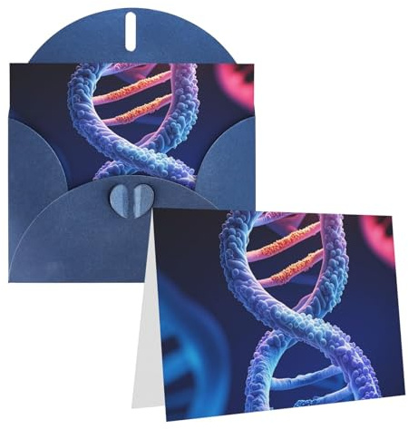 Tomma gratulationskort 10 cm x 15 cm med kuvert, Dna genetisk helix tackkort anteckningskort blå alla tillfällen kort till jul högtider födelsedag examen årsdagar