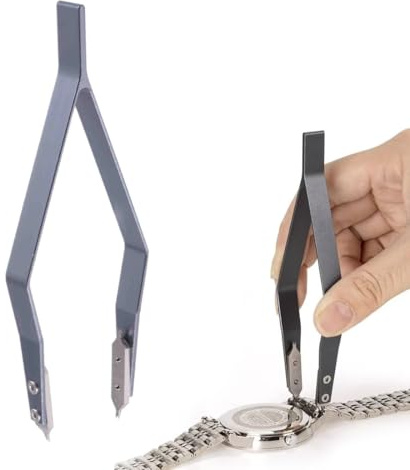 Pince à ressort pour horlogers, retrait de bracelet de montre Outil de réglage et de réparation de montres : pince, pince à épiler en forme de V, pratique pour la réparation de montres.