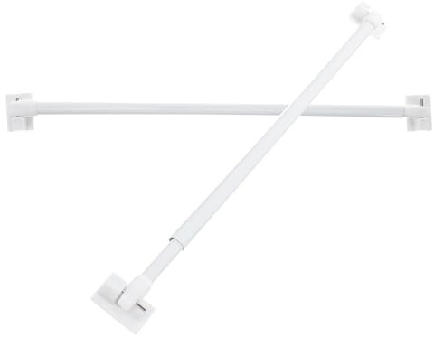 BESPORTBLE Barras de Cortina Telescópicas de Plástico Resistentes 2 Piezas Ajustables para Cocina y Salón Diseño Adhesivo Fácil de Instalar para Cortinas y Visillos