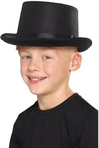Smiffys Cappello a cilindro per bambini, nero Halloween