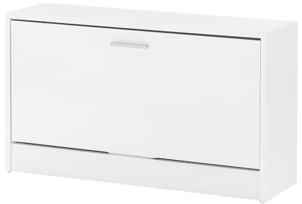 FineBuy Panchina per Scarpe Bianca con Seduta 80x47x24 cm Scarpiera Salvaspazio Slim | Portascarpe Ingresso | Panca del Corridoio Moderna