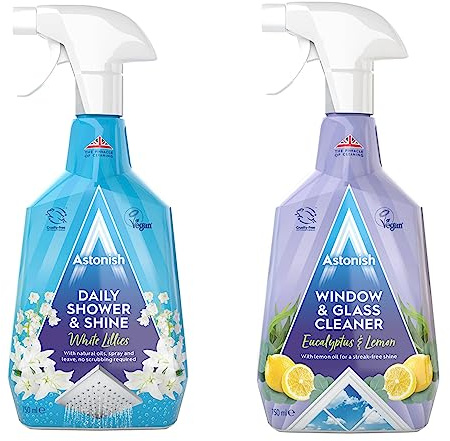 Astonish Lot de 2 vaporisateurs de nettoyage pour vitres et vitres