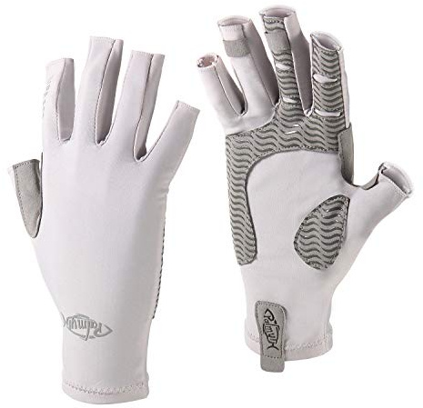 Palmyth UV Protection Fishing Fingerless Gloves UPF50+ Sun Gloves Men Women for Kayaking, Hiking, Paddling, Driving, Canoeing, Rowing (Light Gray, Large)