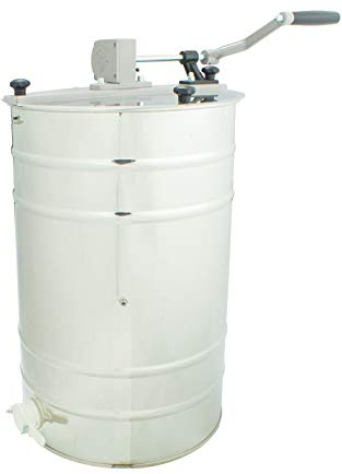 Lyson 4-Frame Stainless Steel Honey Extractor – Hand Crank Tangential Beekeeping Spinner with Clear Plexiglass Lid for Langstroth Frames