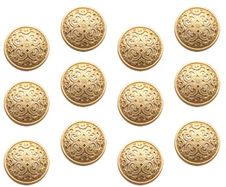 Milisten 30pcs Metal Round Flat Buttons - Coats, Jacket, Shirt, Suit, Trousers Buttons for DIY Craft Sewing (Dark Gold, 23mm)
