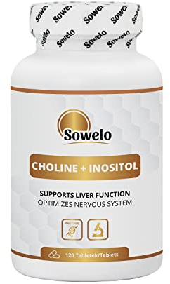 Sowelo Choline I Nahrungsergänzungsmittel mit Cholin 250 mg und Inositol 250 mg I Vitamin B4 + B8 I Verbessert die Konzentration I 120 Tabletten