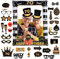 Flintronic 70.Geburtstag Deko Fotorequisiten, Schwarzes Gold Aufblasbarer Rahmen zum 70.Geburtstag und 35 Stück Foto Requisiten, Party Foto Booth Props für Partydeko, Partei Dekorationen